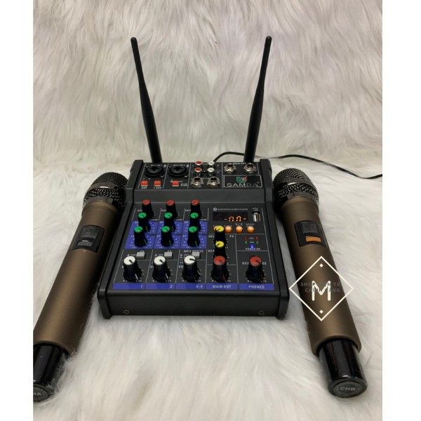 Bộ Mixer Livetream Samba G4 Bluetooth (Tặng kèm 2 Micro không dây cao cấp)
