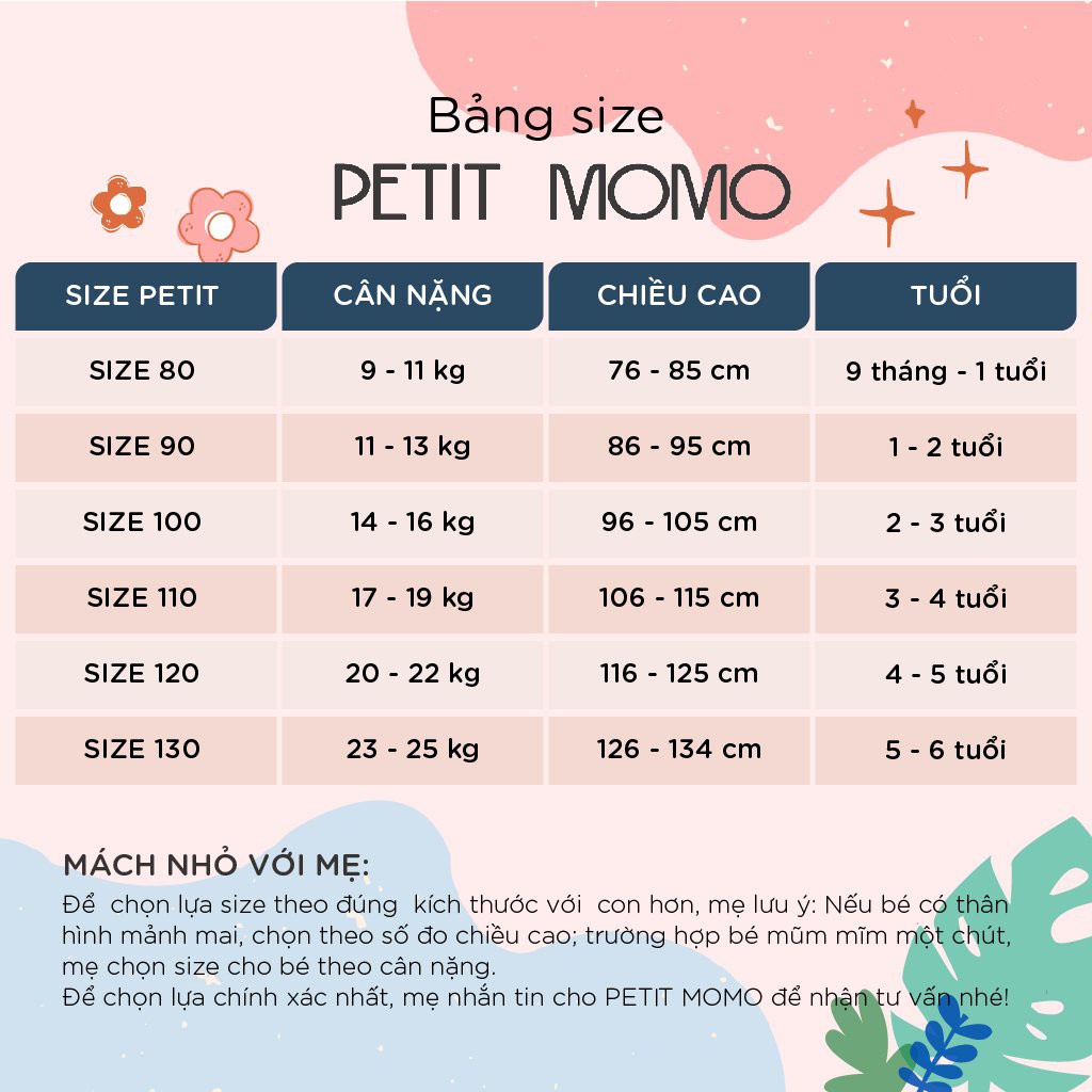 Bộ Quần Dài Tay Cho Bé Gái (1-6 Tuổi) PETIT MOMO Vải Xô Cao Cấp Siêu Thoáng Mát, Họa Tiết Hoa Nhí Hình Gấu H166