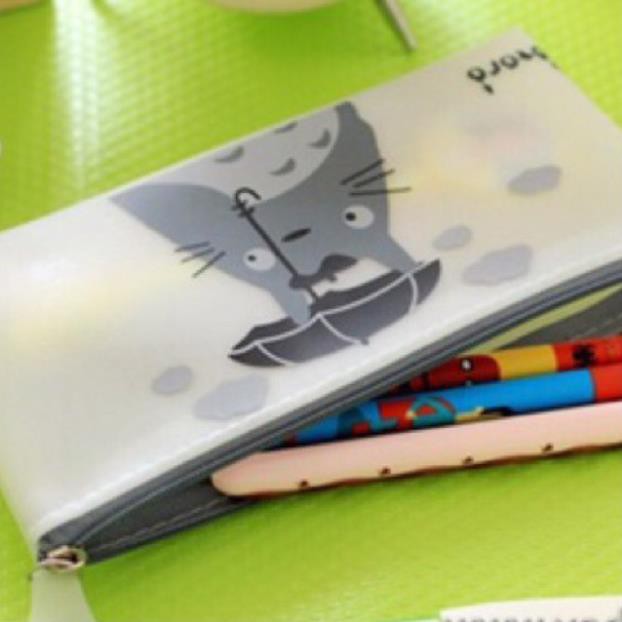 Hộp bút TOTORO xám silicon dễ thương - Túi bút silicon hình mèo HomeShopOnline