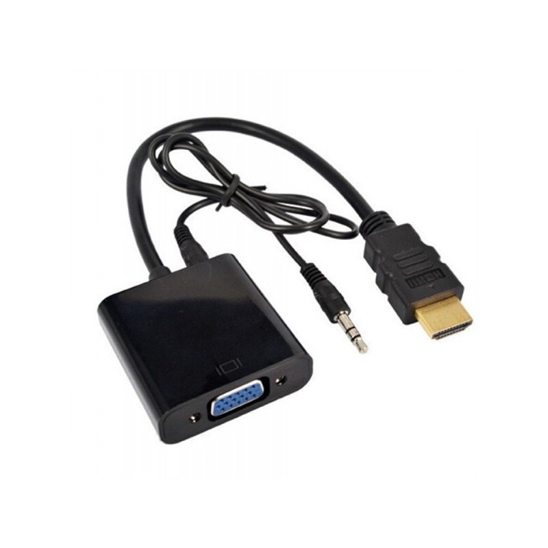( Hàng new) Đầu Chuyển Đổi HDMI To VGA - HDMI Sang VGA - Hỗ trợ Video 1080P/60Hz + 3.5mm Audio. Hàng chuẩn mới zin.