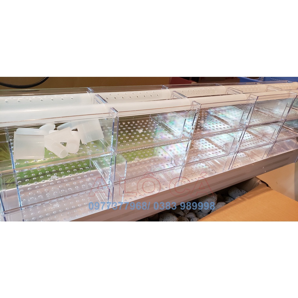 Lọc dàn mưa Mica 3 tầng - 4 dãy 75cm, 5 dãy 90cm, 6 dãy 100cm cho bể cá cảnh