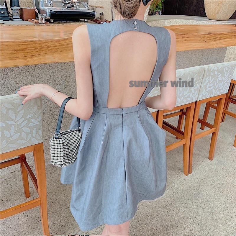 Đầm hở lưng dáng xòe - Y HÌNH 100%