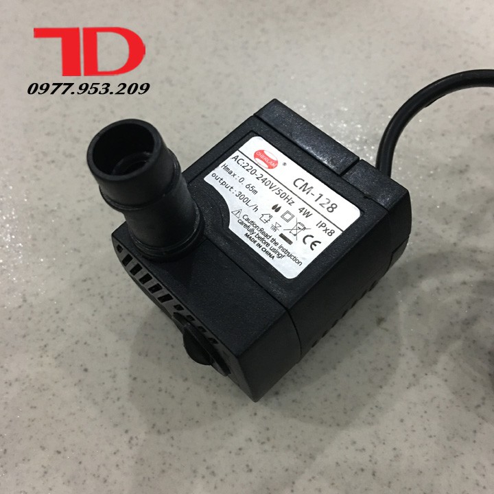 Bơm chìm mini 4W 220V quạt điều hoà hơi nước, bể cá thủy cảnh