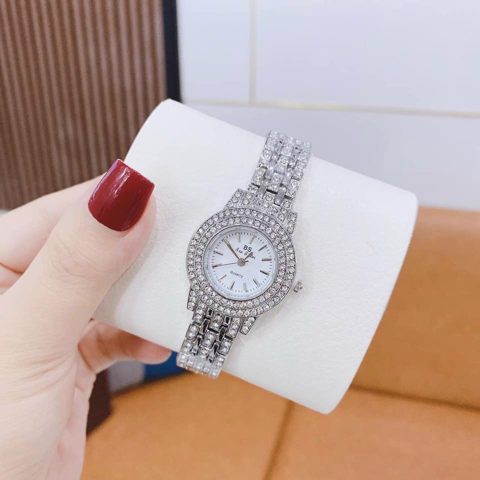 Đồng Hồ Nữ BS Bee Sister FA1875 Mặt Tròn Size 28mm Dây Đeo Bằng Kim Loại Đính Đá Sang Trọng - Mẫu Mới 2022
