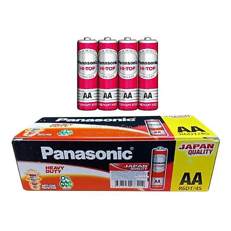 Pin Tiểu Panasonic Đỏ AA R6DT/4S-V - Pin Bền, Chất Lượng Cao (1 Vỉ = 2 Đôi Pin)