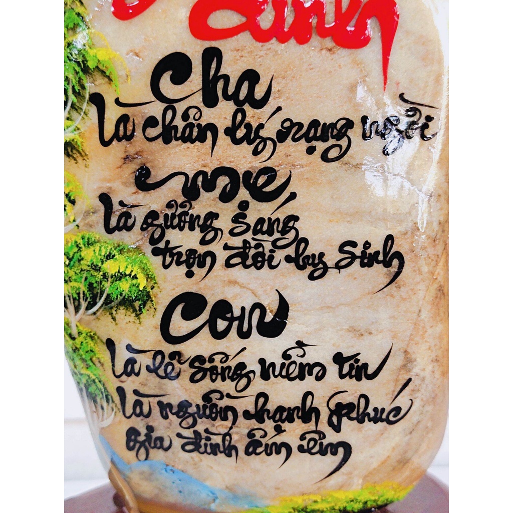 Thư pháp trên đá đa sắc 💯% tự nhiên.﻿, viết chữ thư pháp theo yêu cầu của khách hàng