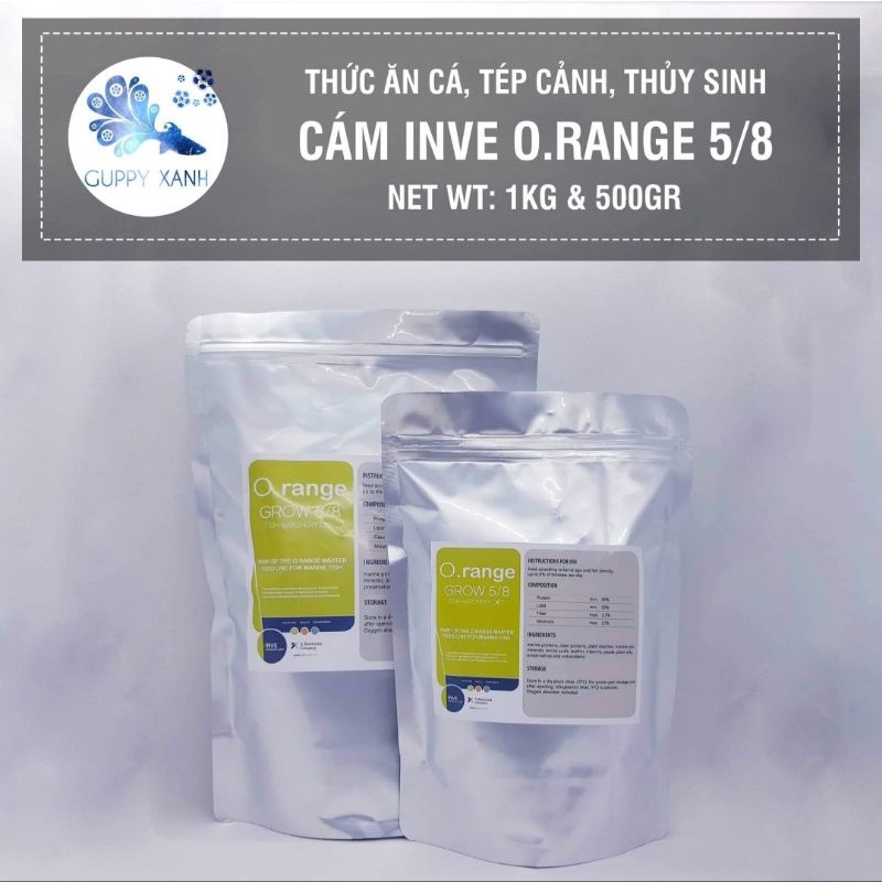 Cám Thái inve 5/8 - cám dành cho cá cảnh nhỏ, tôm tép kiểng túi 500gr và 1kg