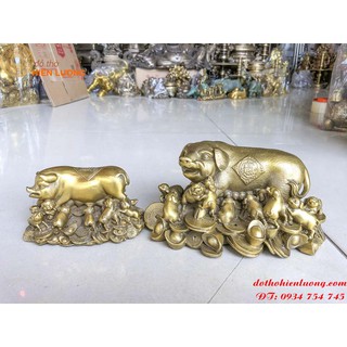 Tượng heo mẹ và đàn heo con - tượng heo đàn