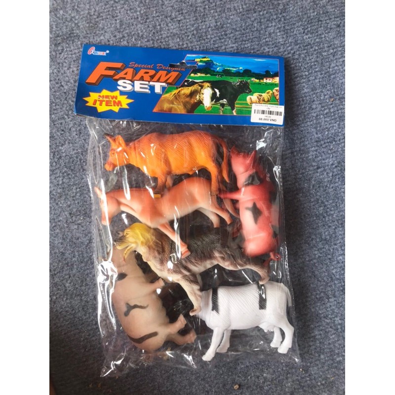 Túi đồ chơi thú nhựa dẻo dành cho bé (Thú nuôi, heo, ngựa, bò, hổ)
