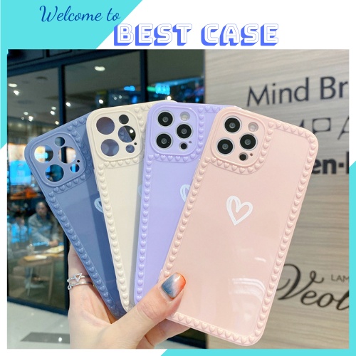 Ốp lưng iphone Tim viền cạnh vuông TPU 6 6plus 7 7plus 8 8plus x xr xs 11 12 pro promax