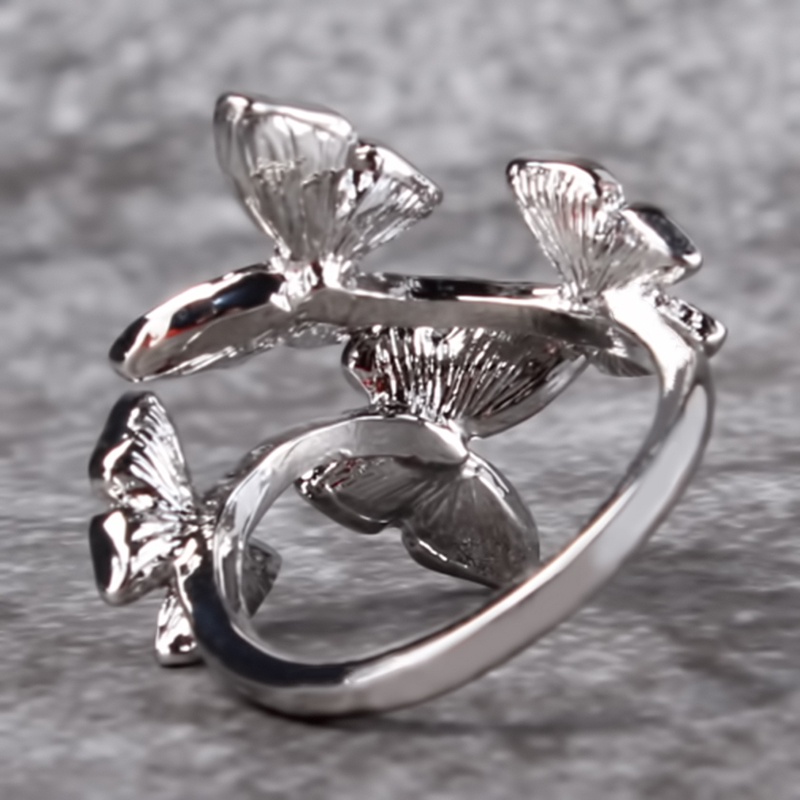 Nhẫn dạng mở gắn hình bướm chỉnh được thời trang cho nữ