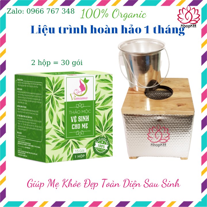 Bộ sản phẩm xông vùng kín sau sinh Vimama trọn liệu trình 1 tháng