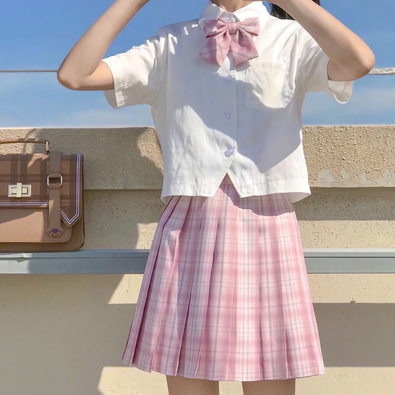 Chân Váy JK Ngắn Xếp Ly Kẻ Sọc Caro Xinh Xắn Cho Bạn Gái