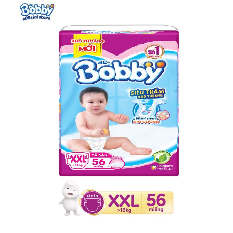 TÃ DÁN BOBBY MẪU MỚI XXL56 MIẾNG CHO BÉ TRÊN 16KG