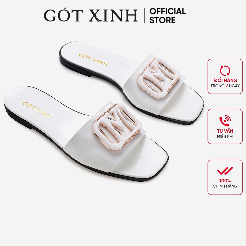 Dép nữ GÓT XINH D34 đế bệt quai ngang kiểu siêu xinh