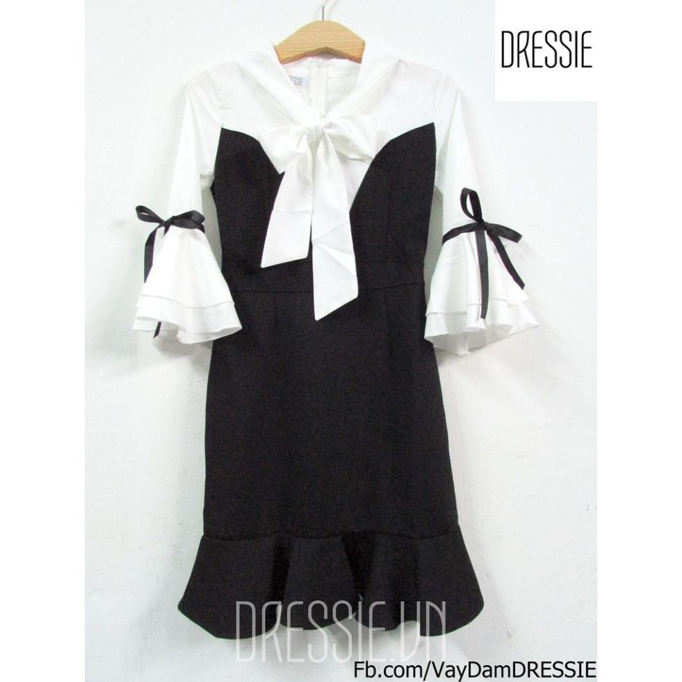 [HÌNH THẬT] Váy Đầm Ôm Body DRESSIE Đuôi Cá Tay Lỡ Thời Trang Công Sở Đi Chơi Dạo Phố Dự Tiệc - DB56 (Đen Trắng) !