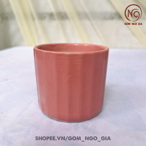 Chậu Trồng Sen Đá 🌵 Cây Mini Tiểu Cảnh 🌳 Để Bàn 6 màu Hình Trụ Gốm Sứ Bát Tràng Decor Gốm Ngô Gia