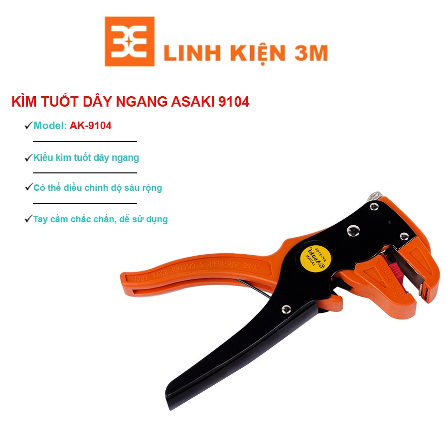 Kìm Tuốt Dây Ngang Asaki 9104