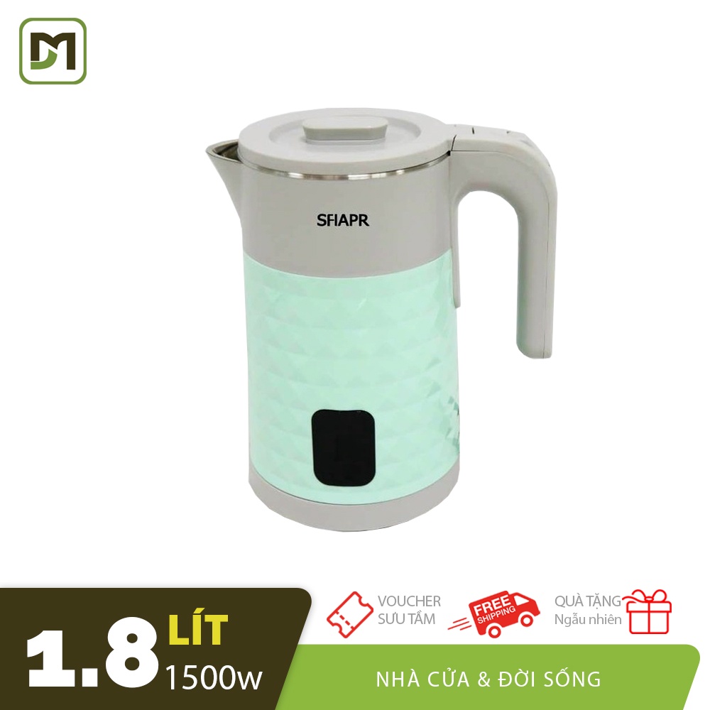 Ấm đun nước siêu tốc kim cương 1.8L SFIAPR thân vỏ nhựa cao cấp hàng nhập Thái Lan