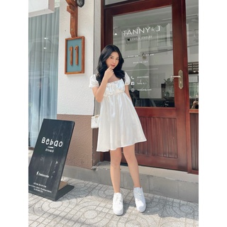 ĐẦM LỤA ĐEN TAY PHỒNG ĐAN LƯNG