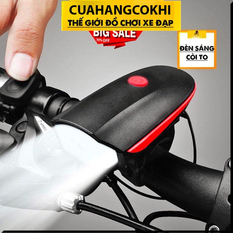 Đèn xe đạp thể thao KIOTOOL siêu sáng có còi pin sạc usb led T6 chống nước CHCK