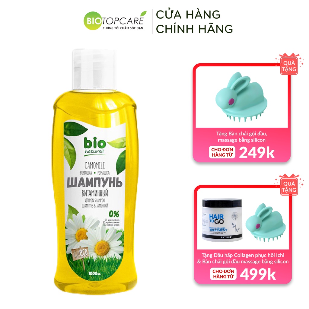 Dầu Gội Bio Naturell Suôn Mượt &amp; Chắc Khỏe Chiết Xuất Hoa Cúc La Mã 1000ml - BioTopcare Official - TN090