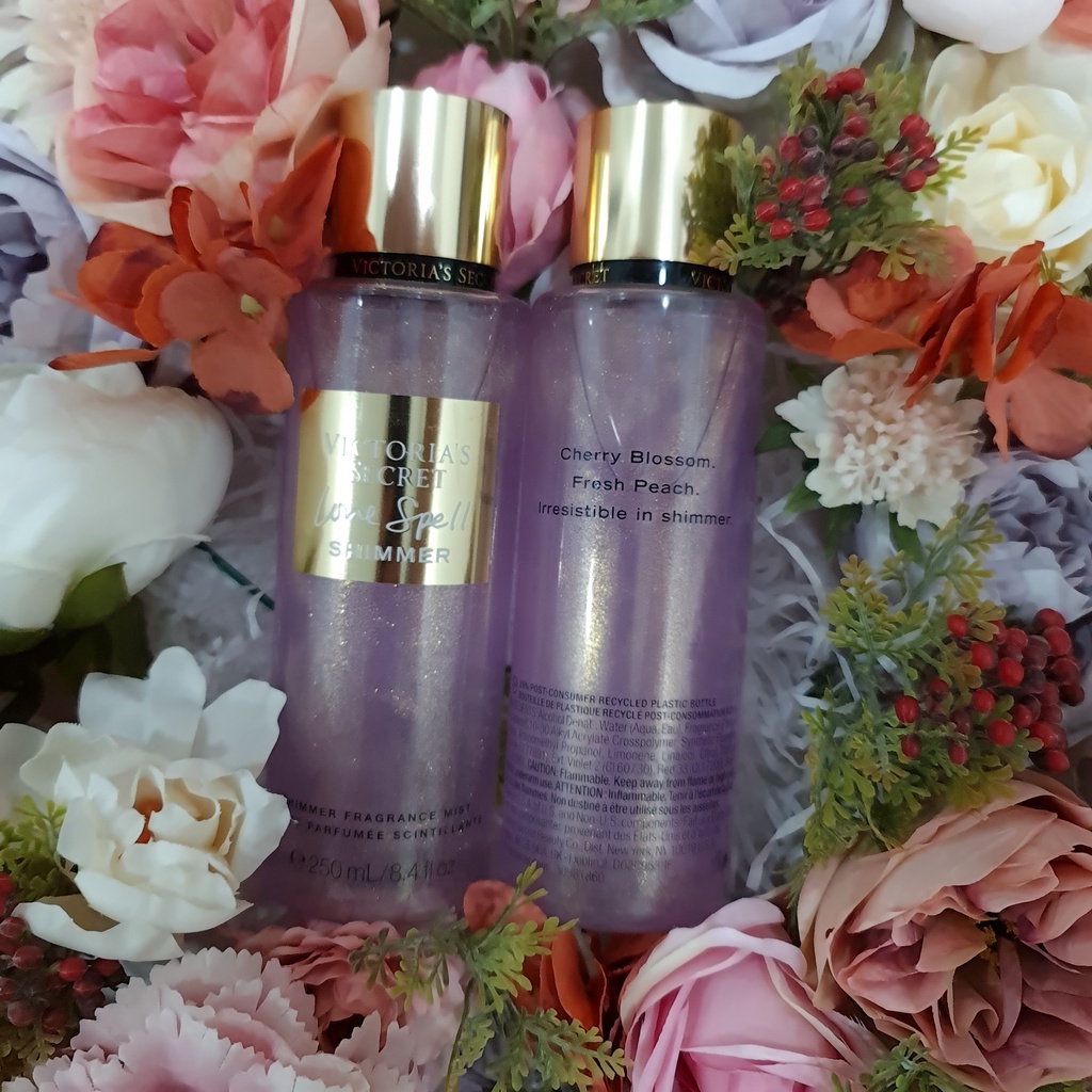 Xịt thơm toàn thân kim tuyến (Ánh Nhũ) Love Spell Shimmer – Victoria’s Secret Fragrance Mist Chai 250ml