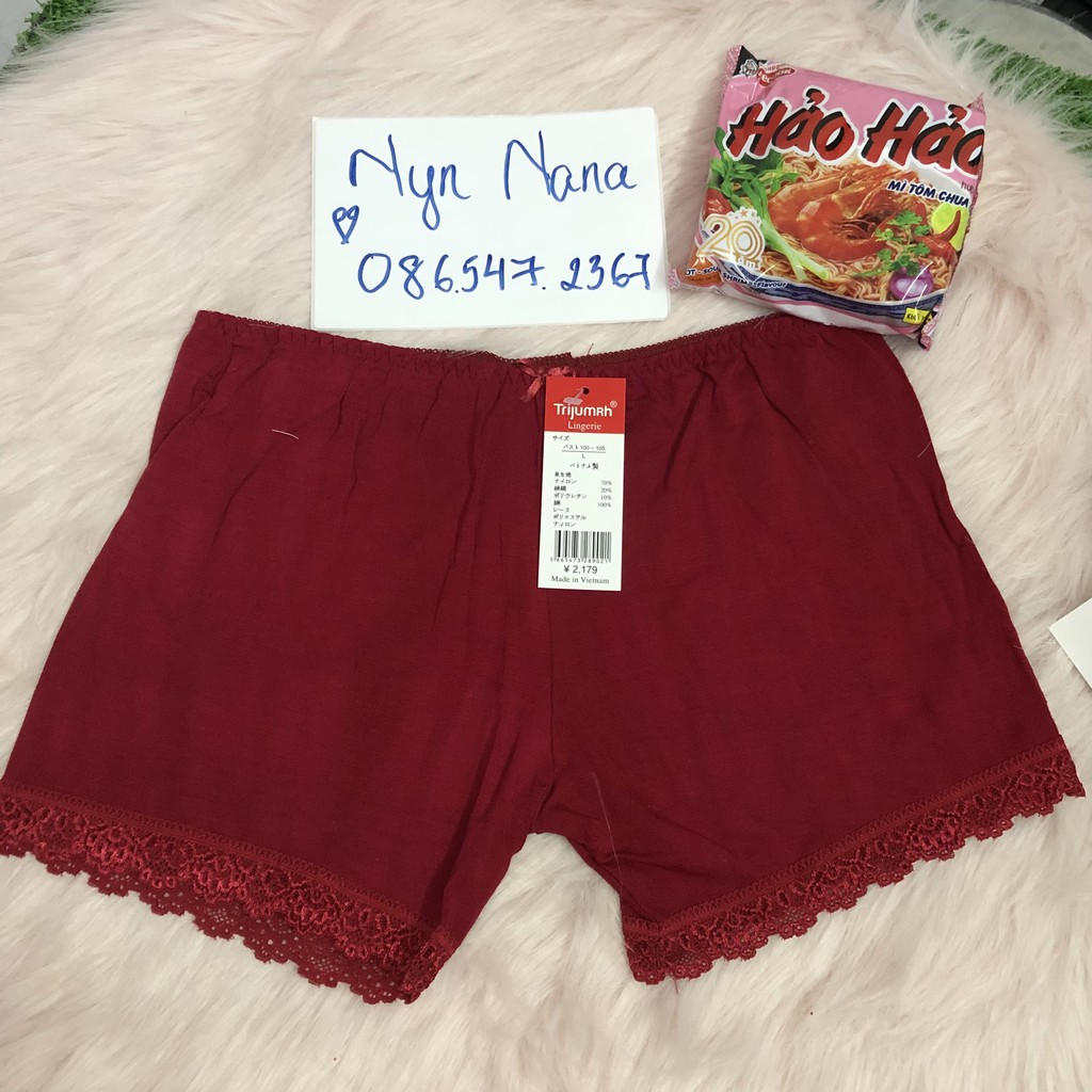 Quần Mặc Váy Cotton Phối Ren Trijumrh