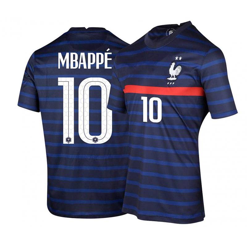 Áo thun đá banh tay ngắn dáng rộng size lớn thời trang kiểu áo của đội tuyển quốc gia Pháp Mbappe Griemann 2021
