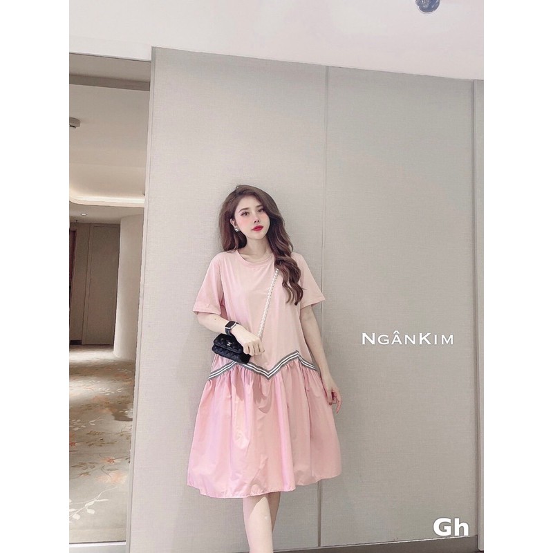 Đầm xòe nữ xinh hàng thiết kế dáng rộng suông, đầm cho bà bầu