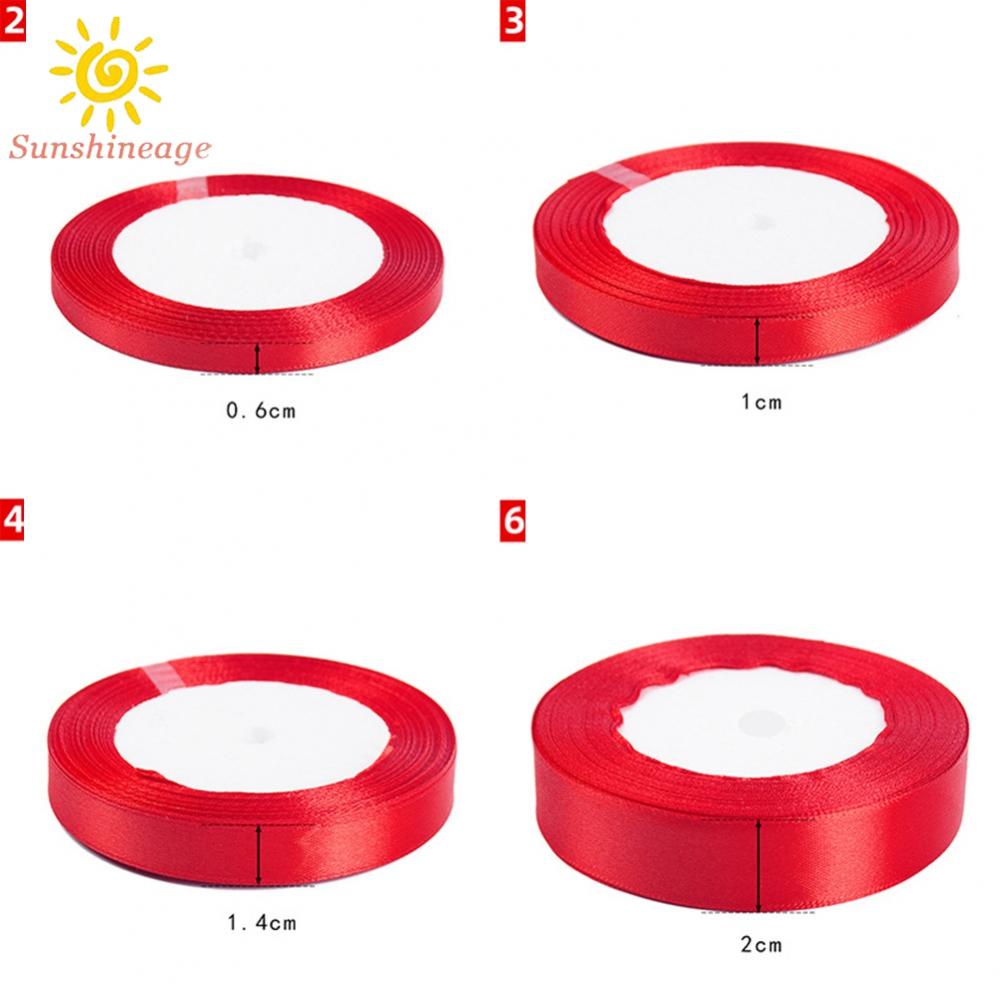 Bright Red Ribbon Roll 6/10/16/20mm Wide Double 22M Gift Wedding Birthday Wrap