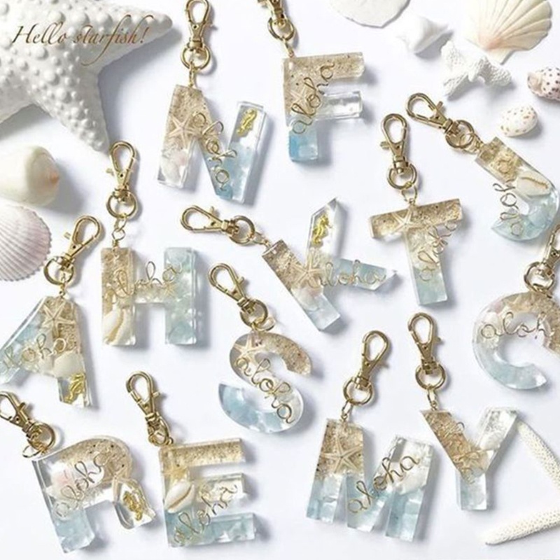 Khuôn Làm Móc Khóa / Vòng cổ / Bông Tai Bằng Nhựa Resin UV Hình Chữ Cái DIY