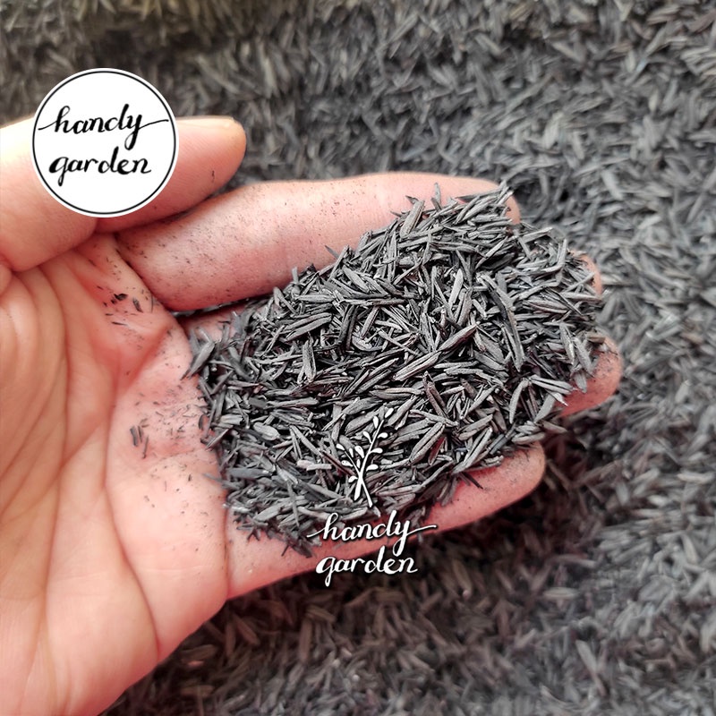 1Lít TRẤU HUN nguyên cánh (nặng khoảng 110g) CARBONIZED RICE HULL biochar than sinh học