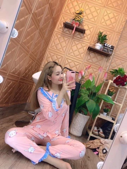 [Pijama nữ]Set đồ bộ pijama thun cotton bánh bèo đẹp miễn chê cho nữ.