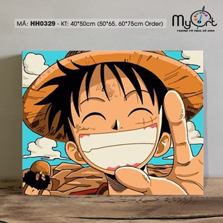 Tranh số hóa tự tô màu theo số Myart Tranh Anime Hoạt hình Đảo hải tặc One Piece Luffy HH0329