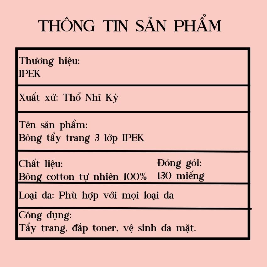 Bông tẩy trang Ipek cotton pads 130 miếng