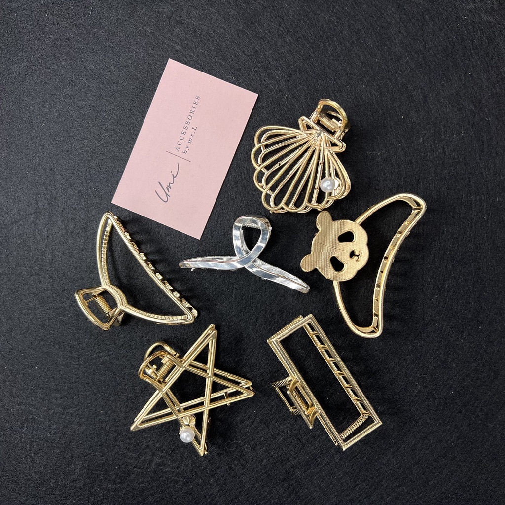 Kẹp Tóc Hàn Quốc Càng Cua Kim Loại Hot Trend Nhiều Mẫu UMI GKTT-13