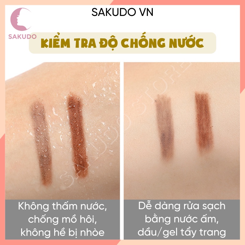 Chì kẻ mày hai đầu tích hợp cọ chải không thấm nước  vỏ vàng SKD023