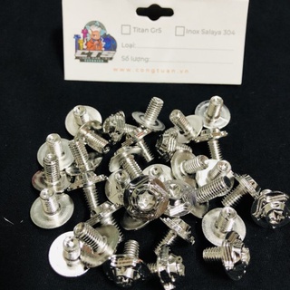 Ốc inox Salaya 6li 1 phân gắn Carte , dàn áo " đầu dù proti "