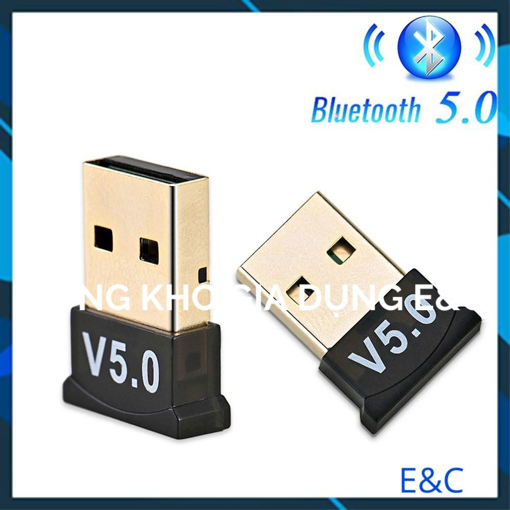 USB Bluetooth 5.0 CSR cho máy tính laptop tạo kết nối không dây LOẠI TỐT bắt sóng cực khỏe mét tặng đĩa cài