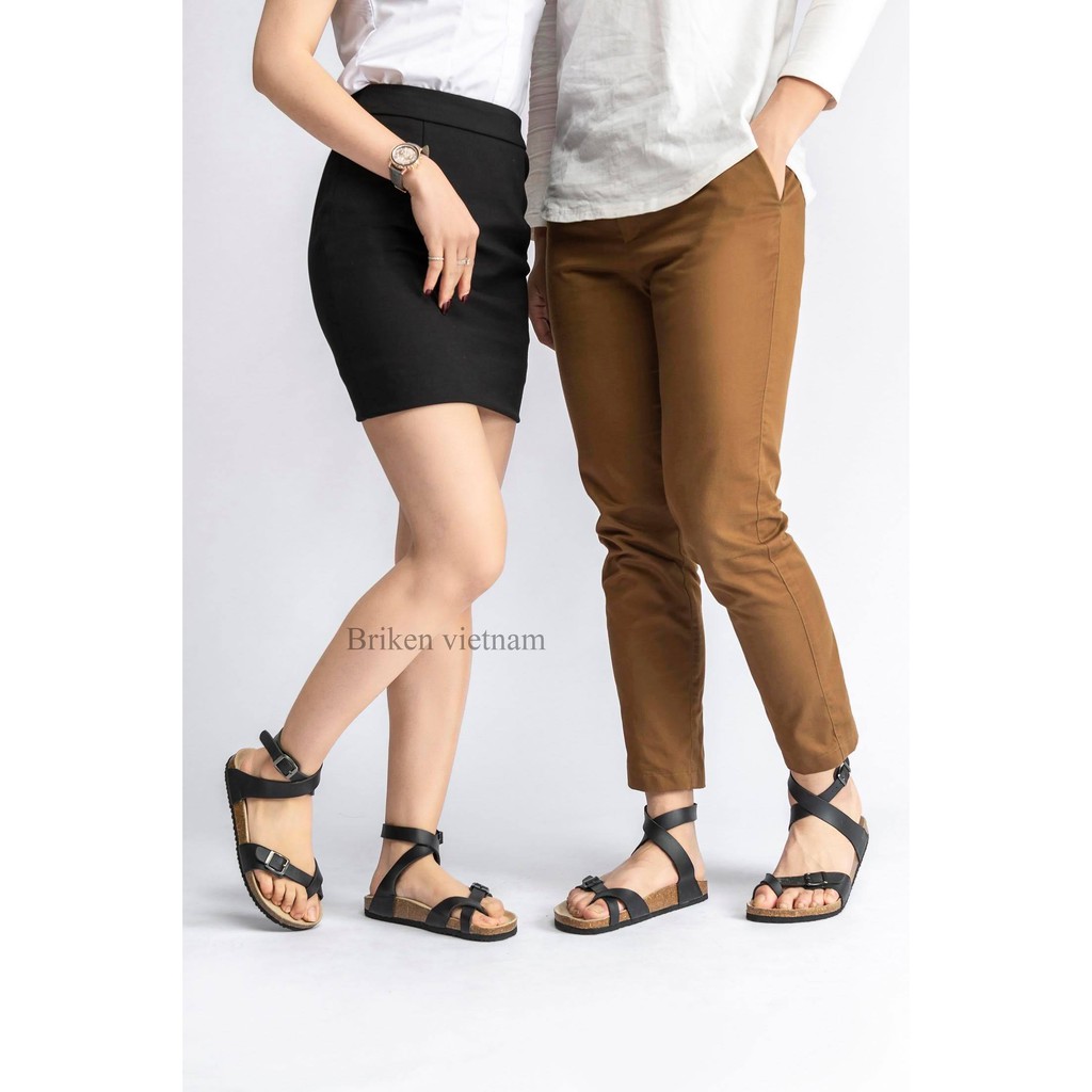 SANDAL UNISEX xỏ ngón quấn cổ chân chất liệu da tổng hợp xuất khẩu châu Âu mã PU16