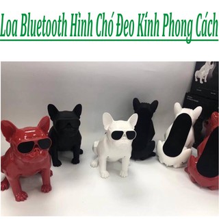 Loa Bluetooth Hình Con Chó Đeo Kính Phong Cách Đón Chào Năm Mậu Tuất - Hàng Chất Lượng Loại 1 ( Màu Đen )