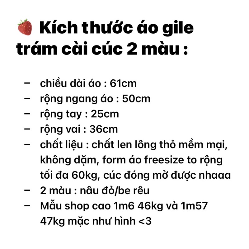 Áo gile len lông thỏ trám nhỏ mã 913 (ảnh thật shop chụp kèm video)