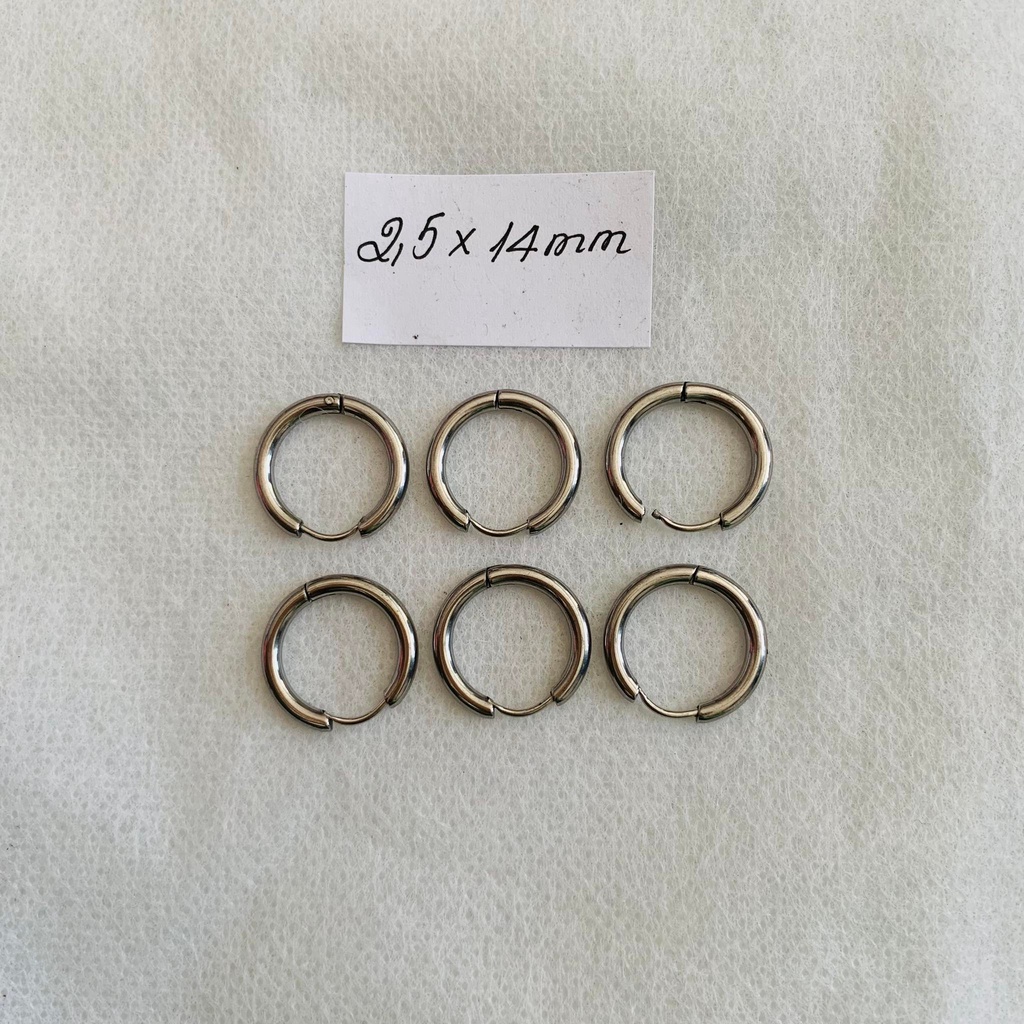 Bông Tai Tròn Bạc S925, Nhiều Size,Khuyên Tai Vòng Tròn Đơn Giản Cho Nam Nữ