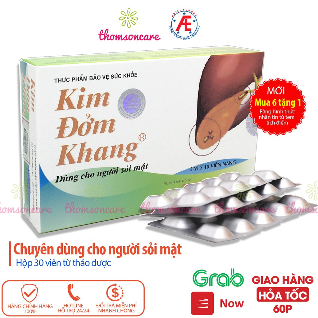 Kim đởm khang - Mua 6 tặng 1 bằng tem tích điểm - hỗ trợ giảm sỏi gan, mật, tán sỏi từ Kim tiền thảo, diệp hạ châu