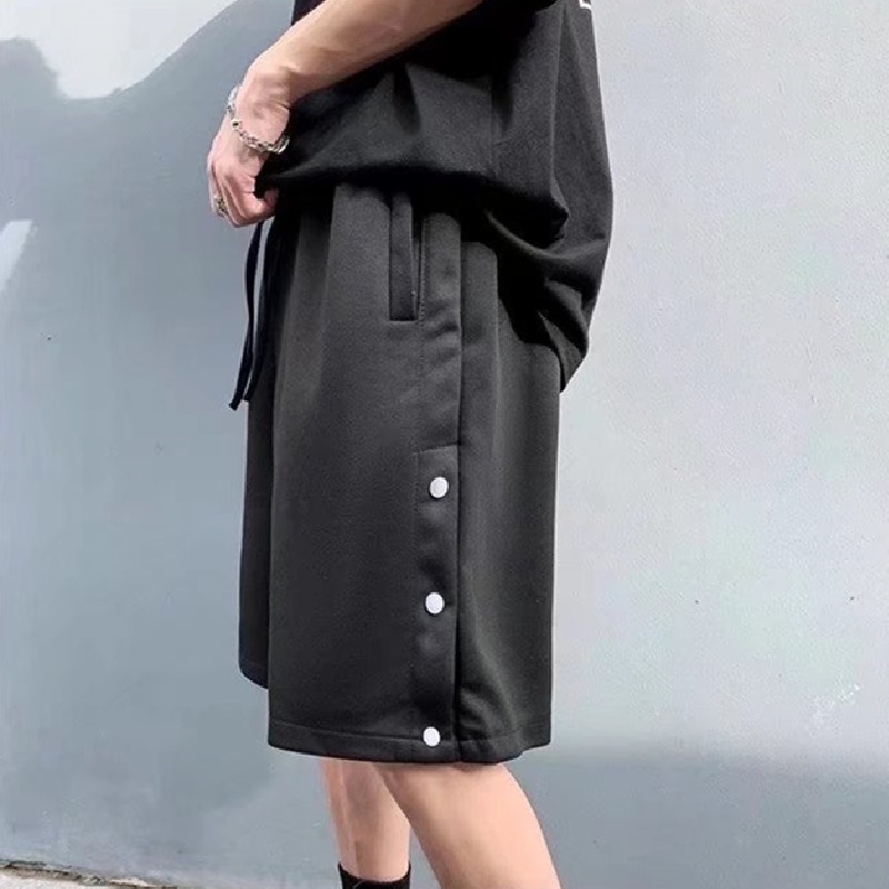 Quần Short Thể Thao Dáng Suông Cài Nút Bên Hông In Họa Tiết Phong Cách Hiphop Đường Phố Hàn Quốc Cho Nam Giới Có Size M-3XL