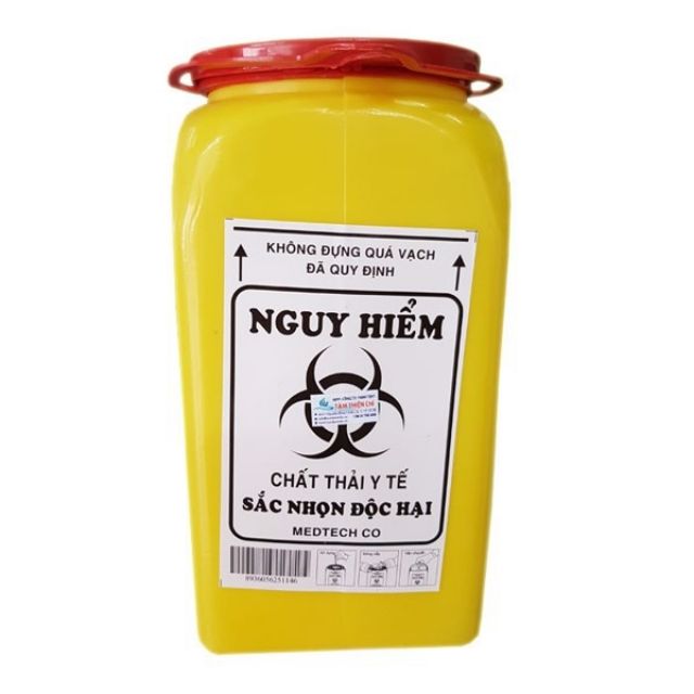 Thùng hủy kim tiêm, bơm tiêm, rác y tế 1,5lit
