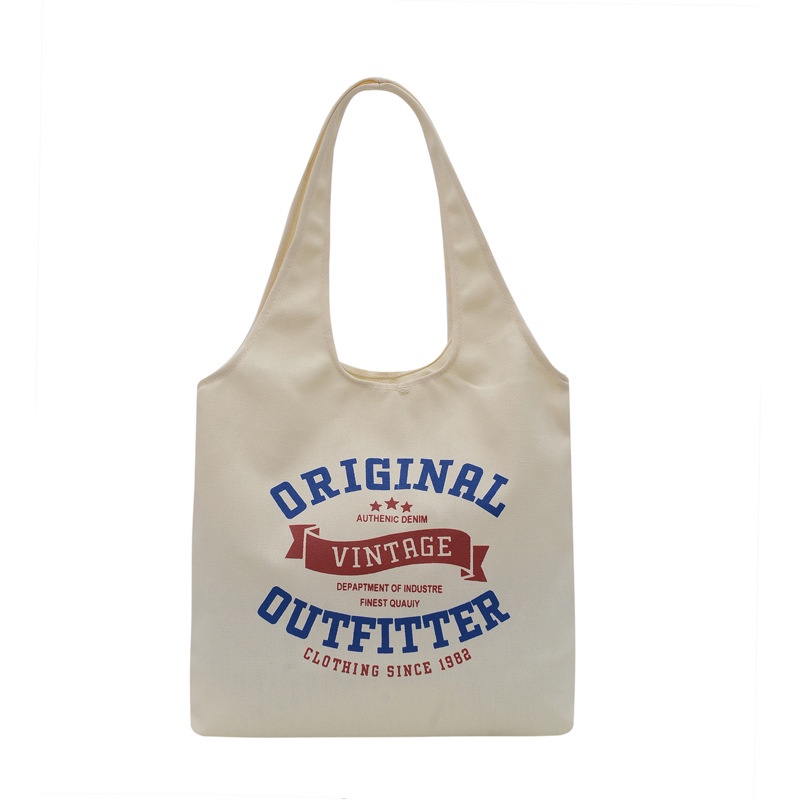 Ba Lô Dây Rút Cotton Canvas In Logo Mới Dành Cho Học Sinh