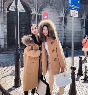 Áo khoác dạ mũ lông