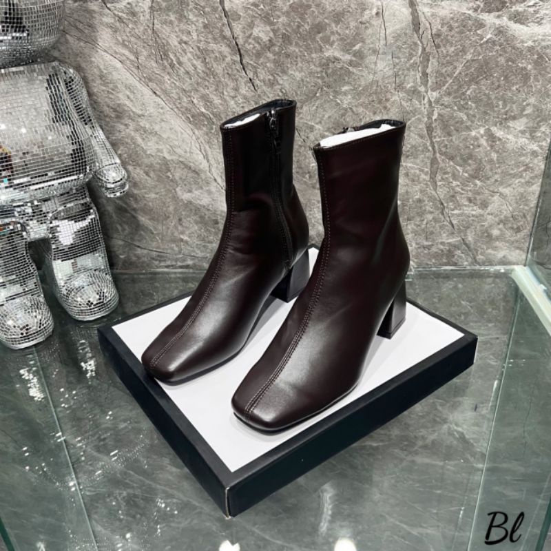 Lo Boot Gót Ngựa 5p Mijili Cổ Cao Da Mềm Êm  Fullbox Cao Cấp